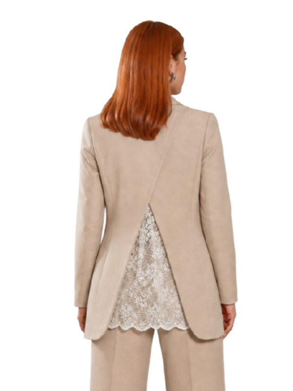I AM Giacca Donna Mod. PE26063 PIZZO BEIGE Beige