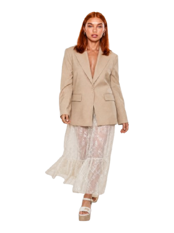 I AM Giacca Donna Mod. PE26063 PIZZO BEIGE Beige