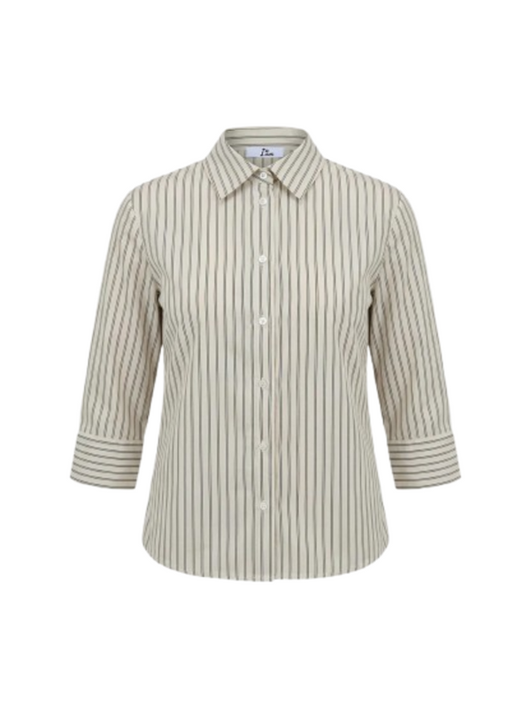 I AM Camicia Donna Mod. PE26074 POPELINE PANNA/NERO