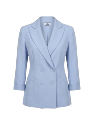 I AM Giacca Donna Mod. PE26075 DOPPIOPETTO CIELO Cielo