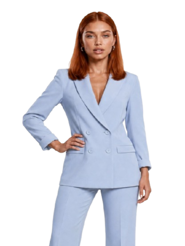 I AM Giacca Donna Mod. PE26075 DOPPIOPETTO CIELO Cielo