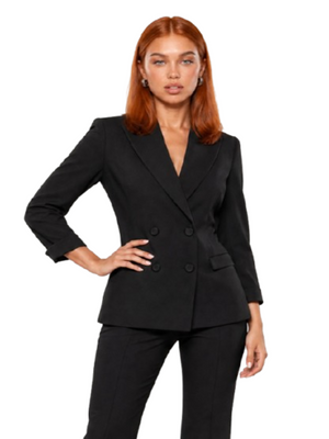 I AM Giacca Donna Mod. PE26075 DOPPIOPETTO NERO Nero