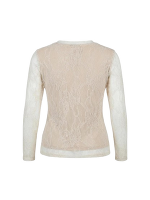 I AM Maglia Donna Mod. PIZZO M/L BEIGE Beige