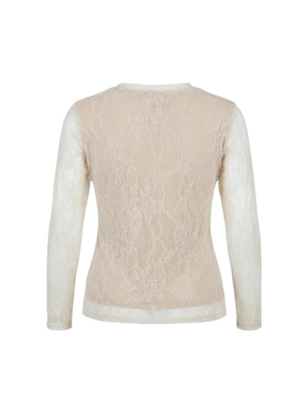 I AM Maglia Donna Mod. PIZZO M/L BEIGE Beige