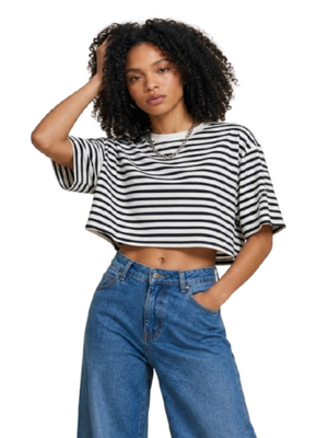 I AM T-shirt Mod. SLE6TS241028D RIGHE PANNA/BLU