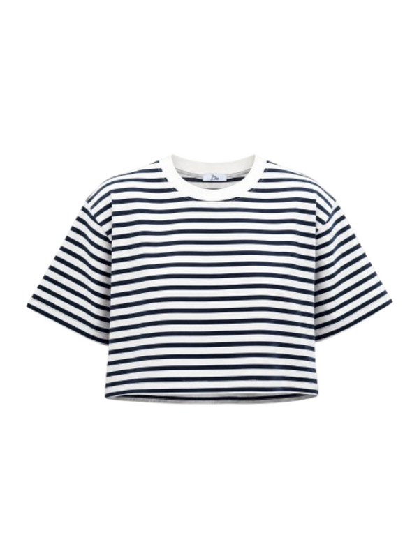 I AM T-shirt Mod. SLE6TS241028D RIGHE PANNA/NERO