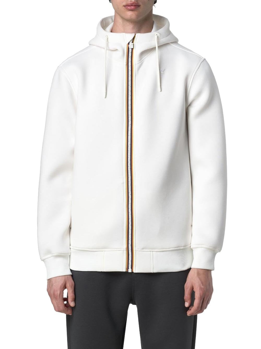 K-Way Felpa Zip Uomo Mod. K1151UW RAINER 001 Bianco