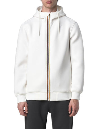 K-Way Felpa Zip Uomo Mod. K1151UW RAINER 001 Bianco