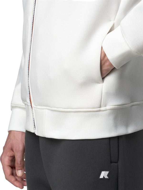 K-Way Felpa Zip Uomo Mod. K1151UW RAINER 001 Bianco