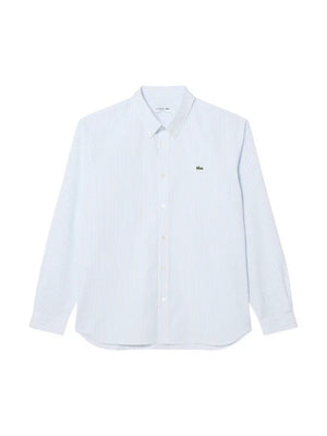 Lacoste Camicia m/l Uomo Mod. CH5084 POPELIN-RIG FAC Celeste