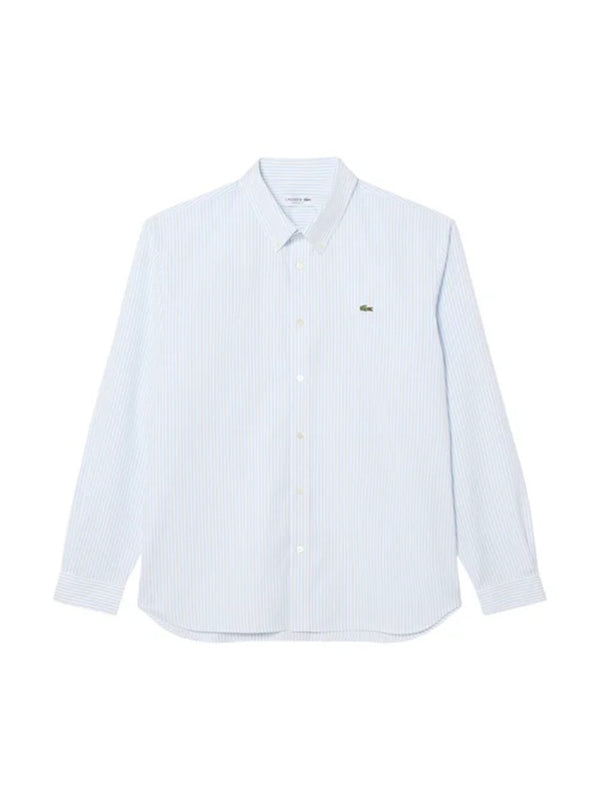 Lacoste Camicia m/l Uomo Mod. CH5084 POPELIN-RIG FAC Celeste