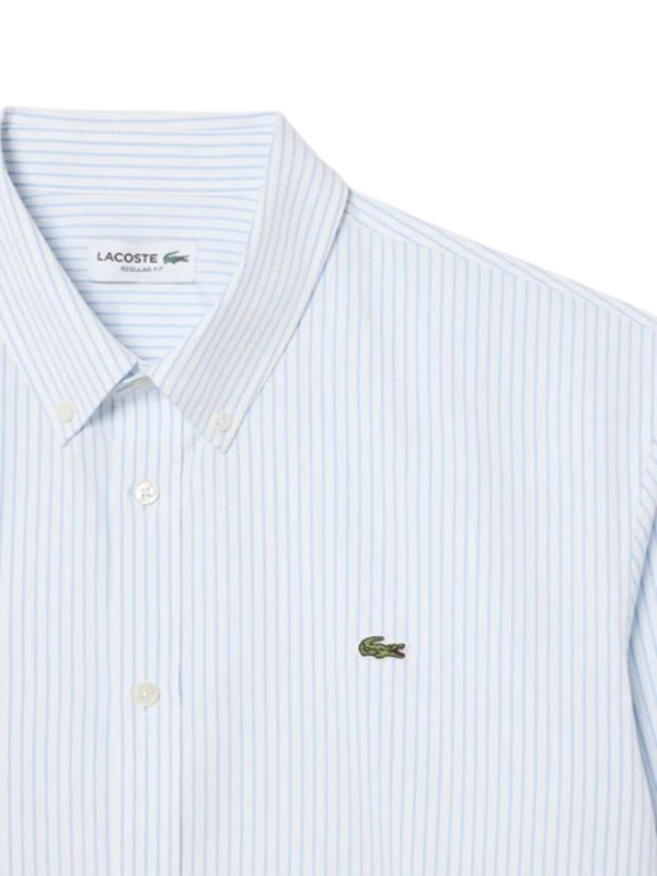 Lacoste Camicia m/l Uomo Mod. CH5084 POPELIN-RIG FAC Celeste