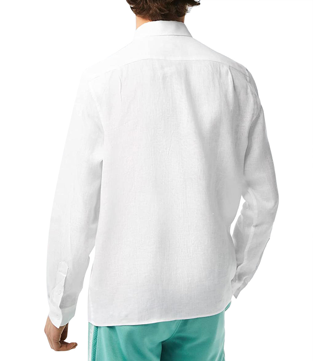 Lacoste Camicia Manica Lunga Uomo Mod. CH5692 LINO 001 Bianco