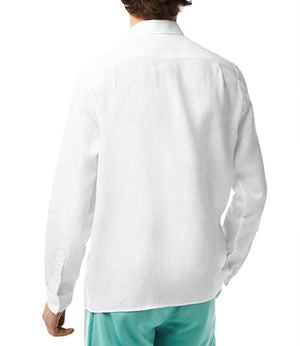 Lacoste Camicia Manica Lunga Uomo Mod. CH5692 LINO 001 Bianco