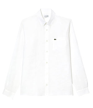 Lacoste Camicia Manica Lunga Uomo Mod. CH5692 LINO 001 Bianco