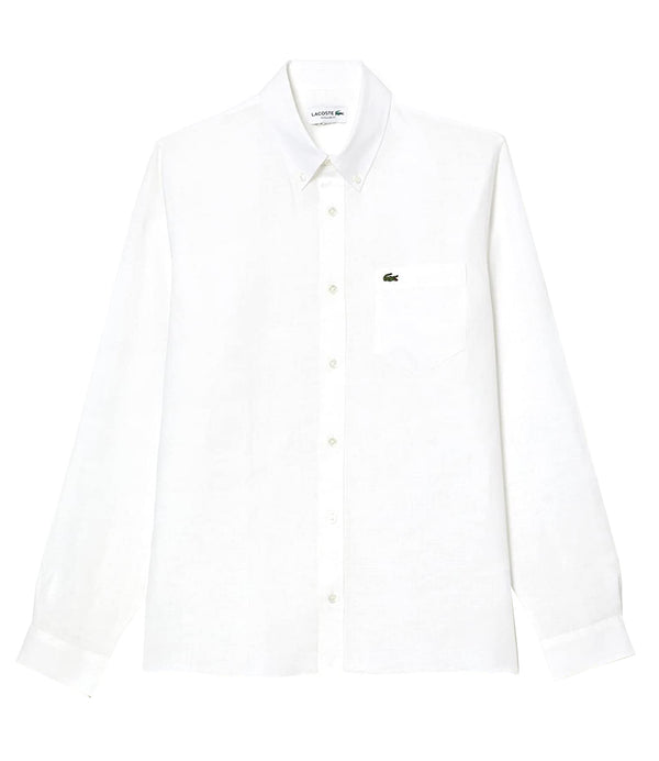 Lacoste Camicia Manica Lunga Uomo Mod. CH5692 LINO 001 Bianco