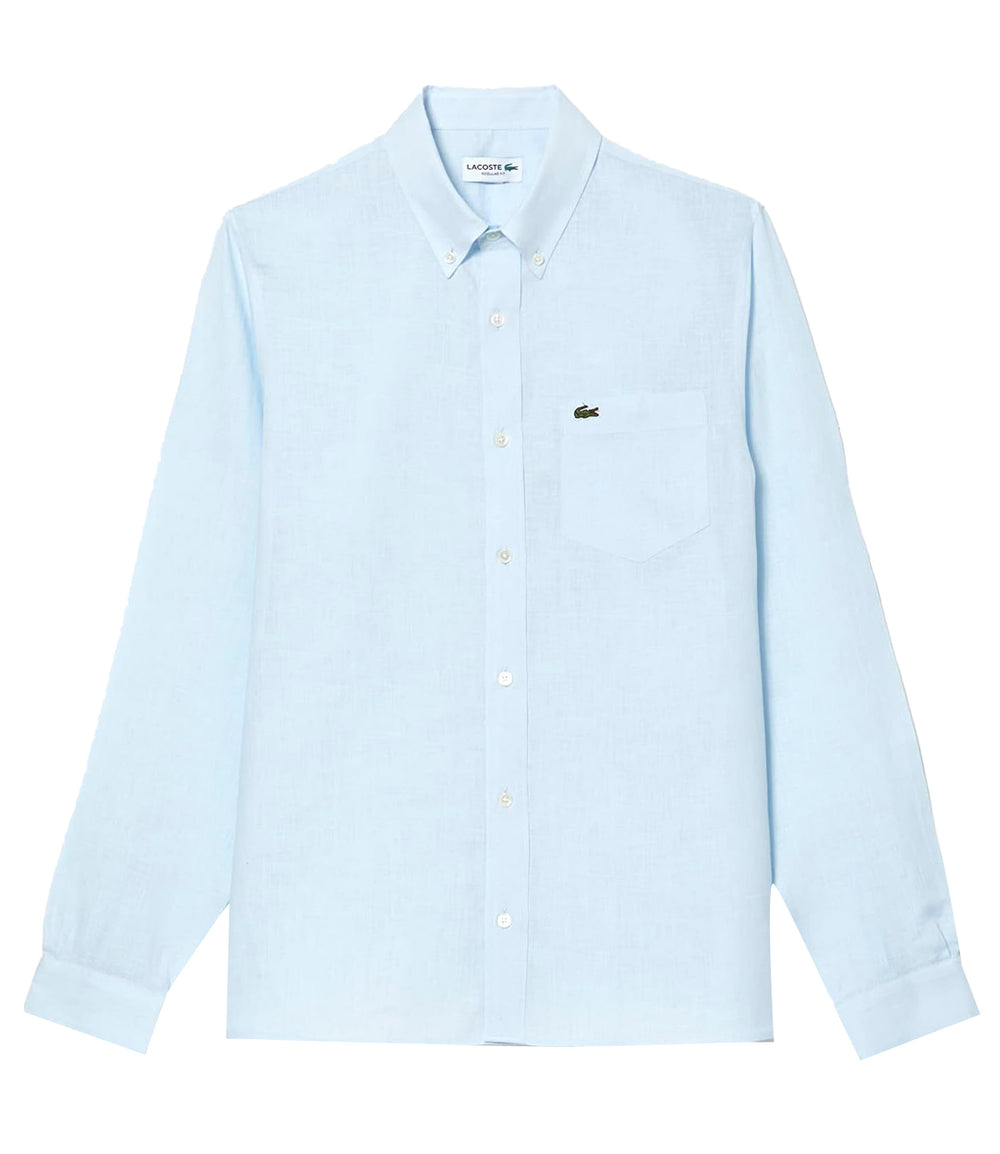 Lacoste Camicia Maniche Lunghe Uomo Mod. CH5692 LINO T01 Celeste