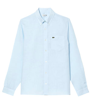 Lacoste Camicia Maniche Lunghe Uomo Mod. CH5692 LINO T01 Celeste