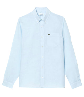 Lacoste Camicia Maniche Lunghe Uomo Mod. CH5692 LINO T01 Celeste