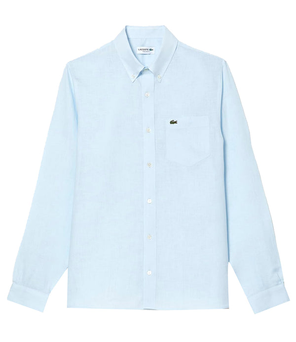 Lacoste Camicia Maniche Lunghe Uomo Mod. CH5692 LINO T01 Celeste