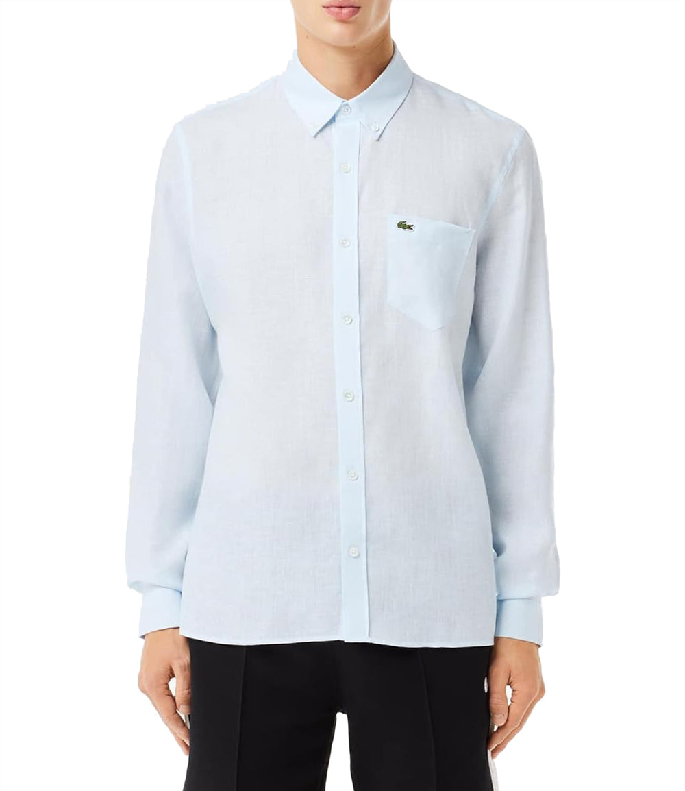 Lacoste Camicia Maniche Lunghe Uomo Mod. CH5692 LINO T01 Celeste