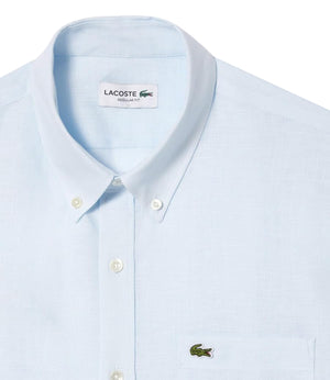 Lacoste Camicia Maniche Lunghe Uomo Mod. CH5692 LINO T01 Celeste