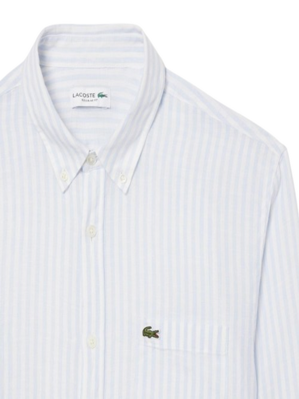Lacoste Camicia m/l Uomo Mod. CH6985 LINO-RI 291 Celeste