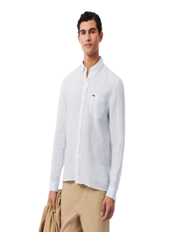 Lacoste Camicia m/l Uomo Mod. CH6985 LINO-RI 291 Celeste