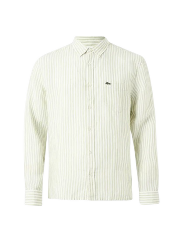 Lacoste Camicia m/l Uomo Mod. CH6985 LINO-RI 374 Verde