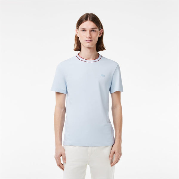 Lacoste T-shirt Uomo Mod. TH8174 PIQUET-ELAST J2G Celeste