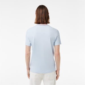Lacoste T-shirt Uomo Mod. TH8174 PIQUET-ELAST J2G Celeste