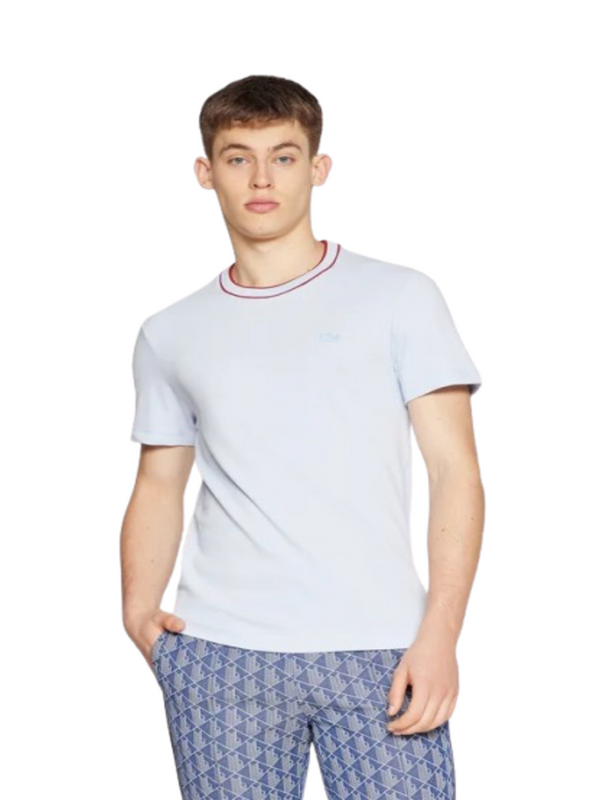 Lacoste T-shirt Uomo Mod. TH8174 PIQUET-ELAST J2G Celeste