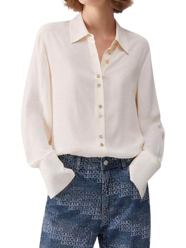 Liu Jo Camicia Maica Lunga Donna Mod. CA6157 T2578 P9572 Panna