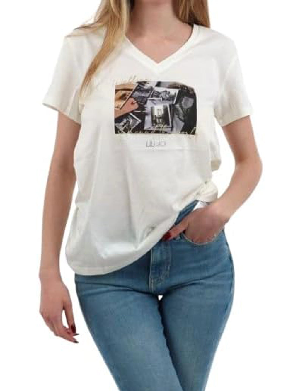 Liu Jo T-shirt Donna Mod. TA6057 JS923 P9187 Panna