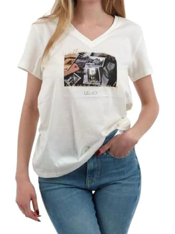 Liu Jo T-shirt Donna Mod. TA6057 JS923 P9187 Panna