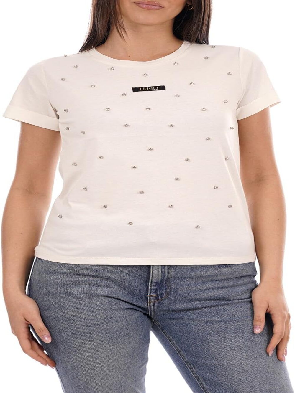 Liu Jo T-shirt Donna Mod. TA6157 JS923 M9223 Panna