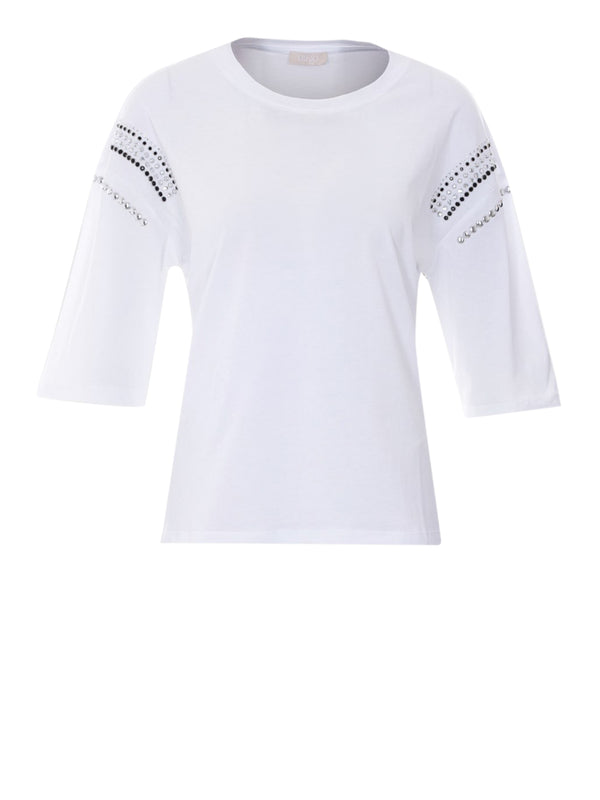 Liu Jo white T-shirt Donna Mod. WA6128 JS904 P9319 Bianco