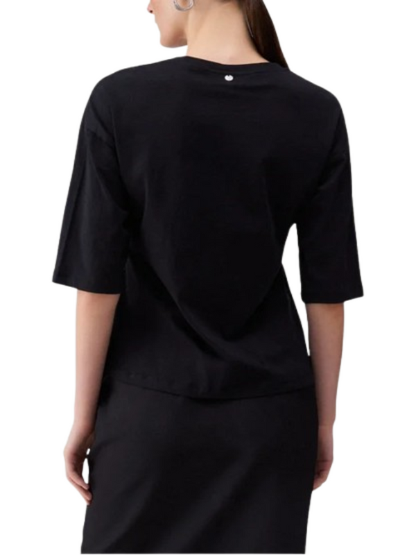 Liu Jo white T-shirt Donna Mod. WA6128 JS904 P9320 Nero
