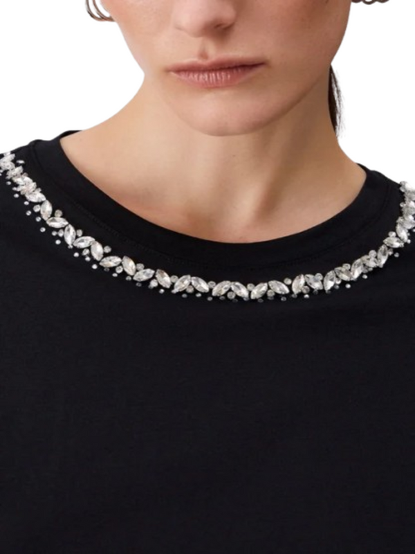 Liu Jo white T-shirt Donna Mod. WA6128 JS904 P9320 Nero