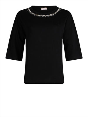 Liu Jo white T-shirt Donna Mod. WA6128 JS904 P9320 Nero