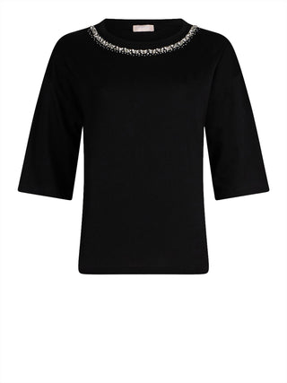 Liu Jo white T-shirt Donna Mod. WA6128 JS904 P9320 Nero