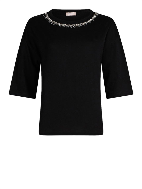 Liu Jo white T-shirt Donna Mod. WA6128 JS904 P9320 Nero