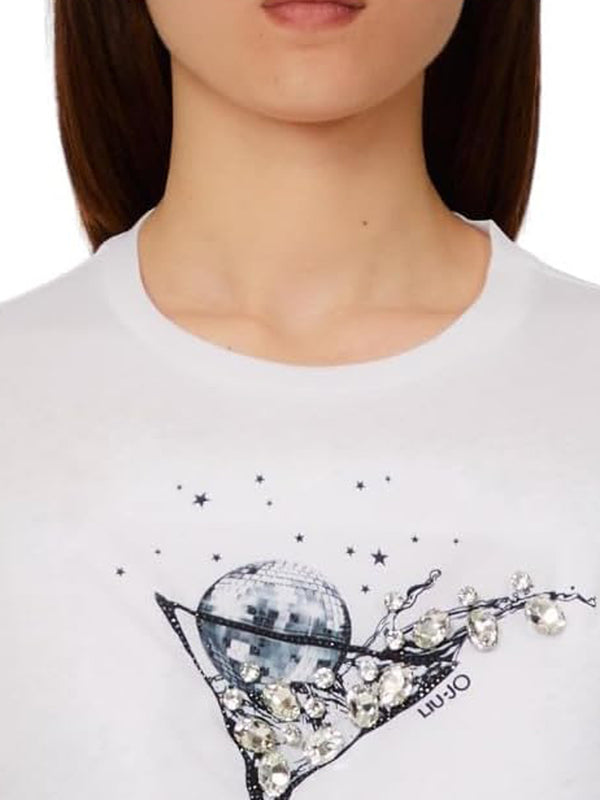 Liu Jo white T-shirt Donna Mod. WA6237 JS923 P9332 Bianco