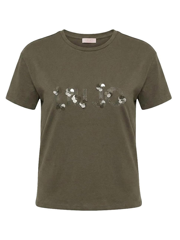 Liu Jo white T-shirt Donna Mod. WA6238 JS923 P9330 Verde