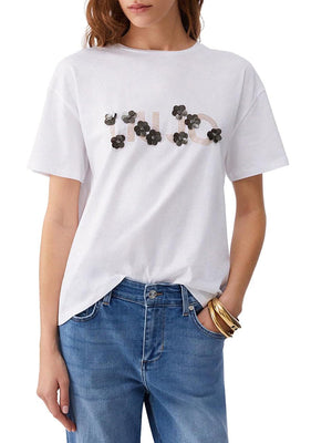 Liu Jo white T-shirt Donna Mod. WA6238 JS923 P9560 Bianco