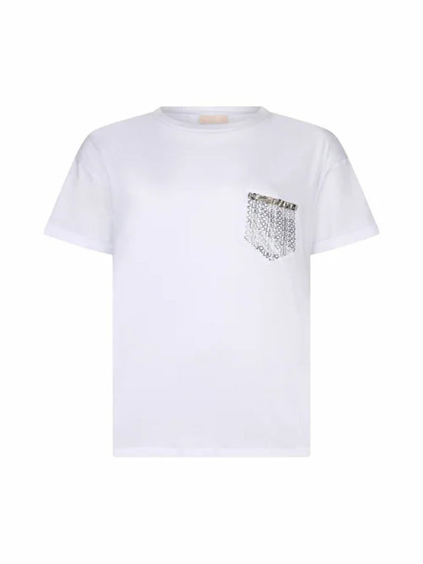 Liu Jo white T-shirt Donna Mod. WA6372 JS923 P9444 Bianco