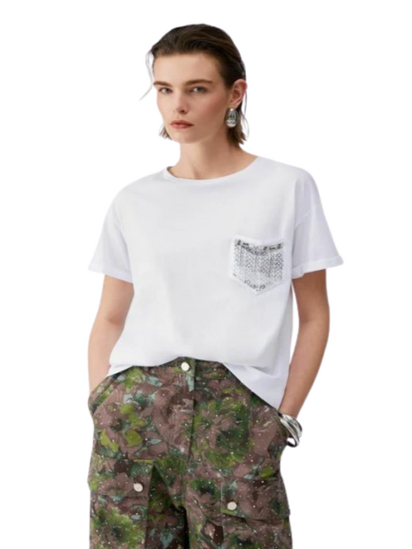 Liu Jo white T-shirt Donna Mod. WA6372 JS923 P9444 Bianco