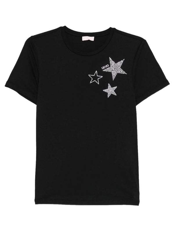 Liu Jo white T-shirt Donna Mod. WA6491 JS923 P9354 Nero