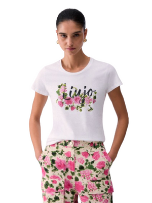 Liu Jo white T-shirt Donna Mod. WA6493 JS923 P9603 Bianco