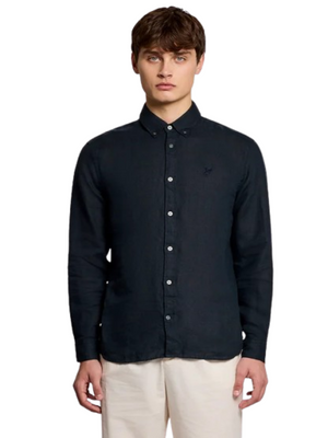 Lyle & Scott Camicia m/l Uomo Mod. LW2445V LINO X898 Blu